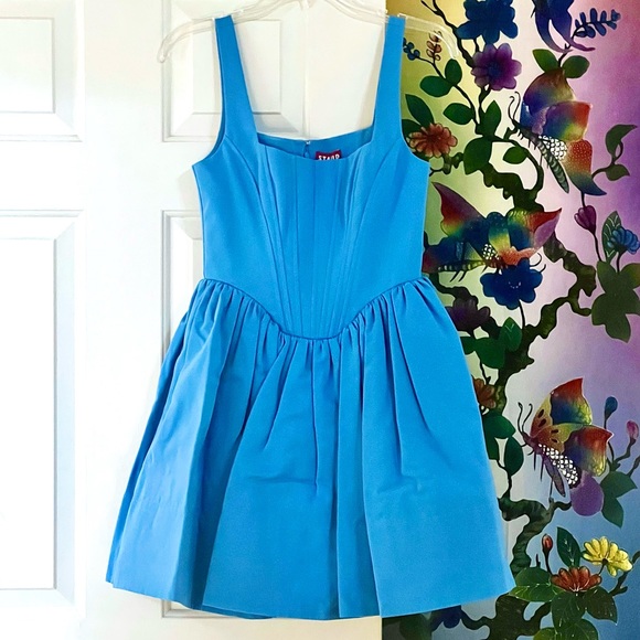 🌺🎉HP🎉🌺 NWT Staud Landscape Mini Dress Azure - Picture 11 of 16